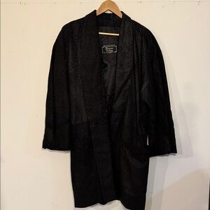 Vintage Leather Jacket with Animal Print